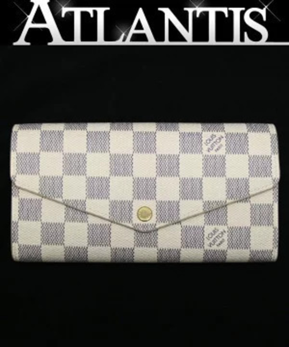 Louis Vuitton Portefeuille Sarah long wallet Damier Azur White